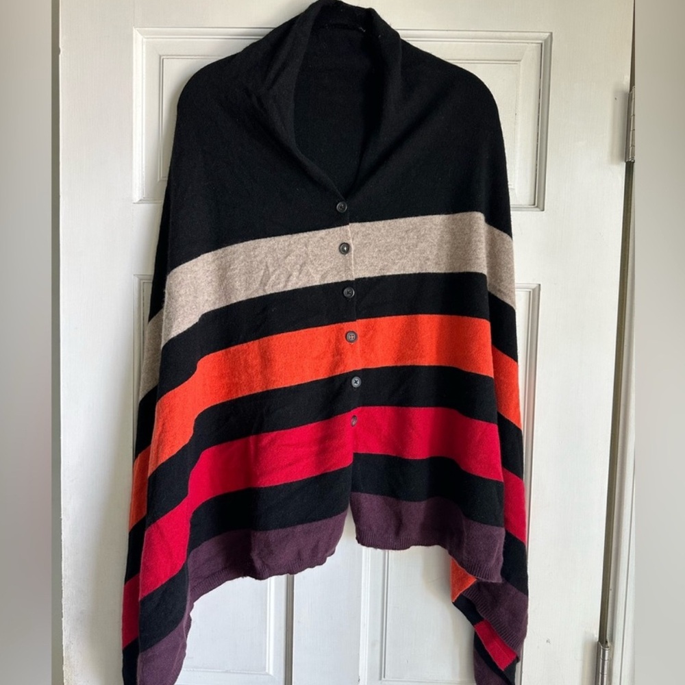 360 Cashmere A-symmetrical poncho sweater. One size.